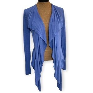 Soma Drape & Ruffle Periwinkle Blue Long Sleeve Open Front Cardigan, light, XS 